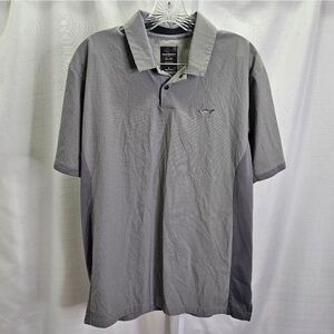 Greg Norman for Tasso Elba Gray RapiVent Activewear Polo Shirt Size Large